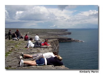 At points, the cliff drops completely down into the water at a perfect 90 degree angle. 